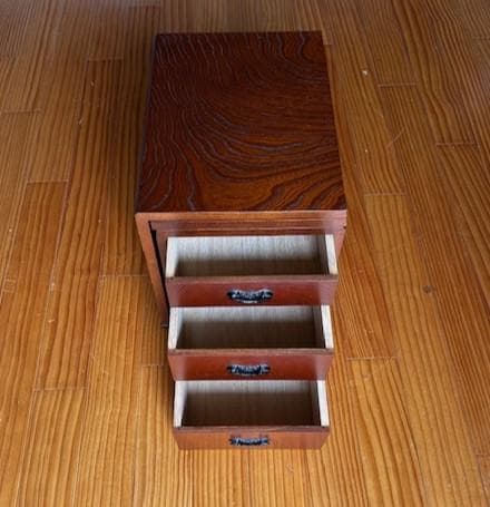 木製座卓 3段引き出し付き　天板折りたたみ式　和室にピッタリ