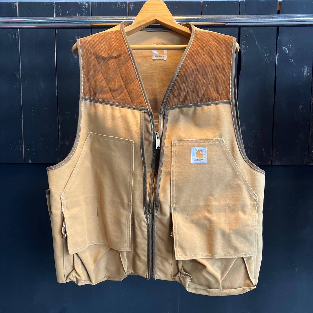 Carhartt ベージュ ダック地 キルティング ベスト
