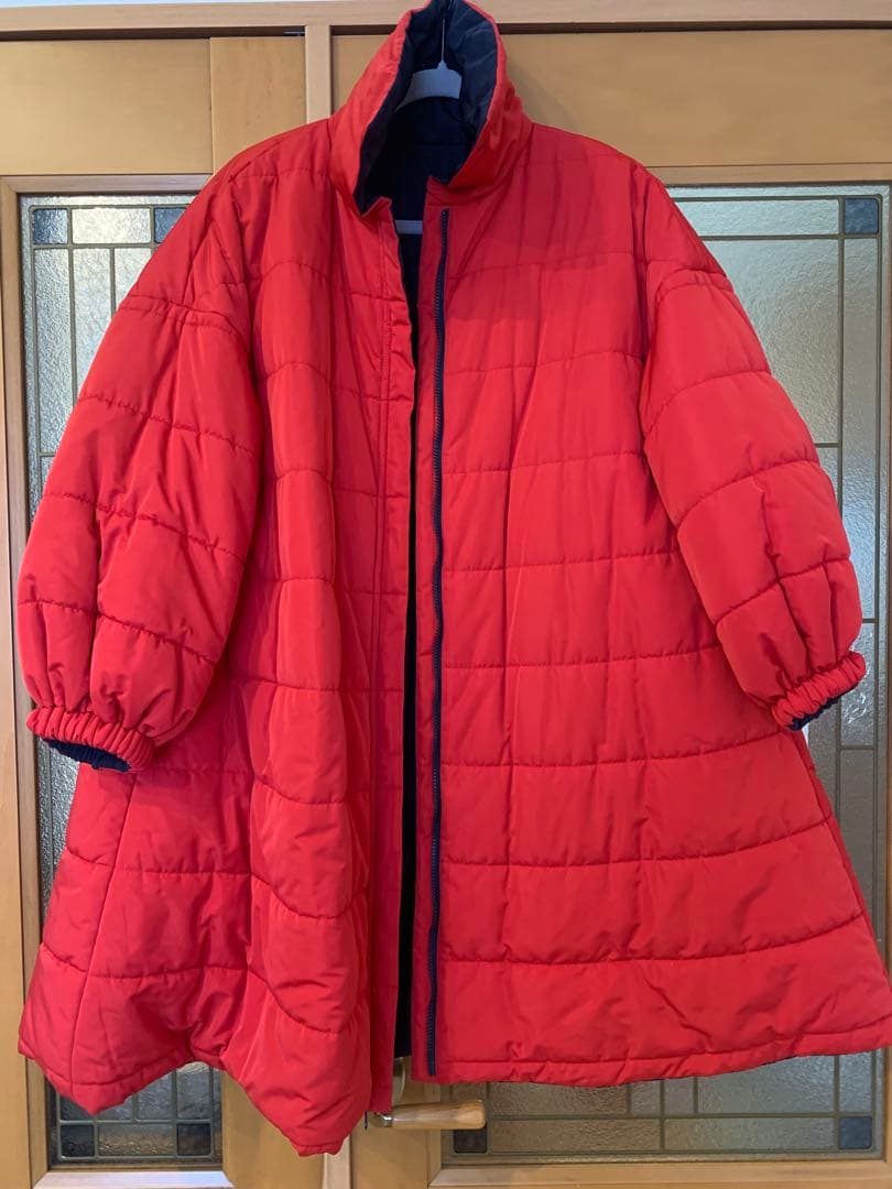 rosymonster リバーシブルフワフワコート　ロングS ネイビー/レッド