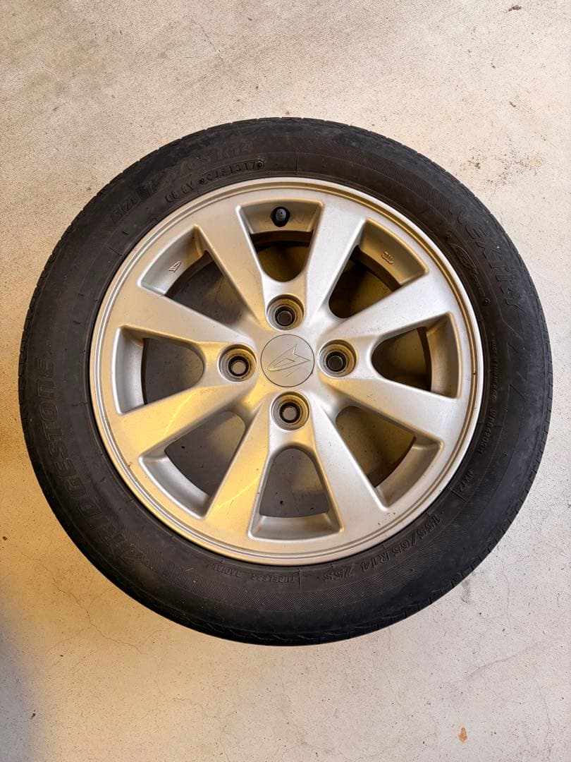 送料込み 155/65r 14インチ ダイハツホイールセット サマータイヤ