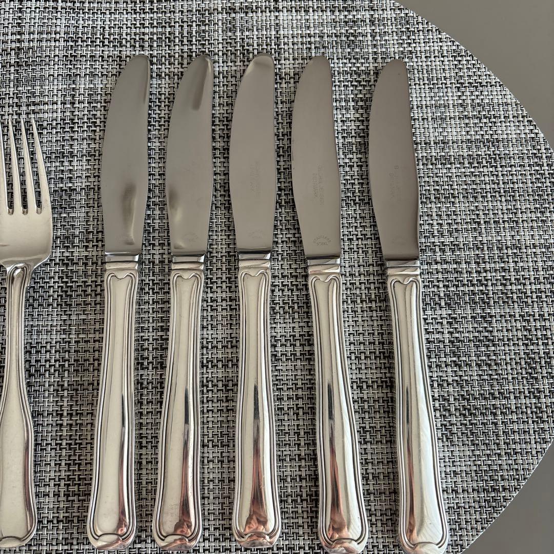 美品ジョージジェンセン★オールドデニッシュ★ディナーナイフ&フォーク★各5本