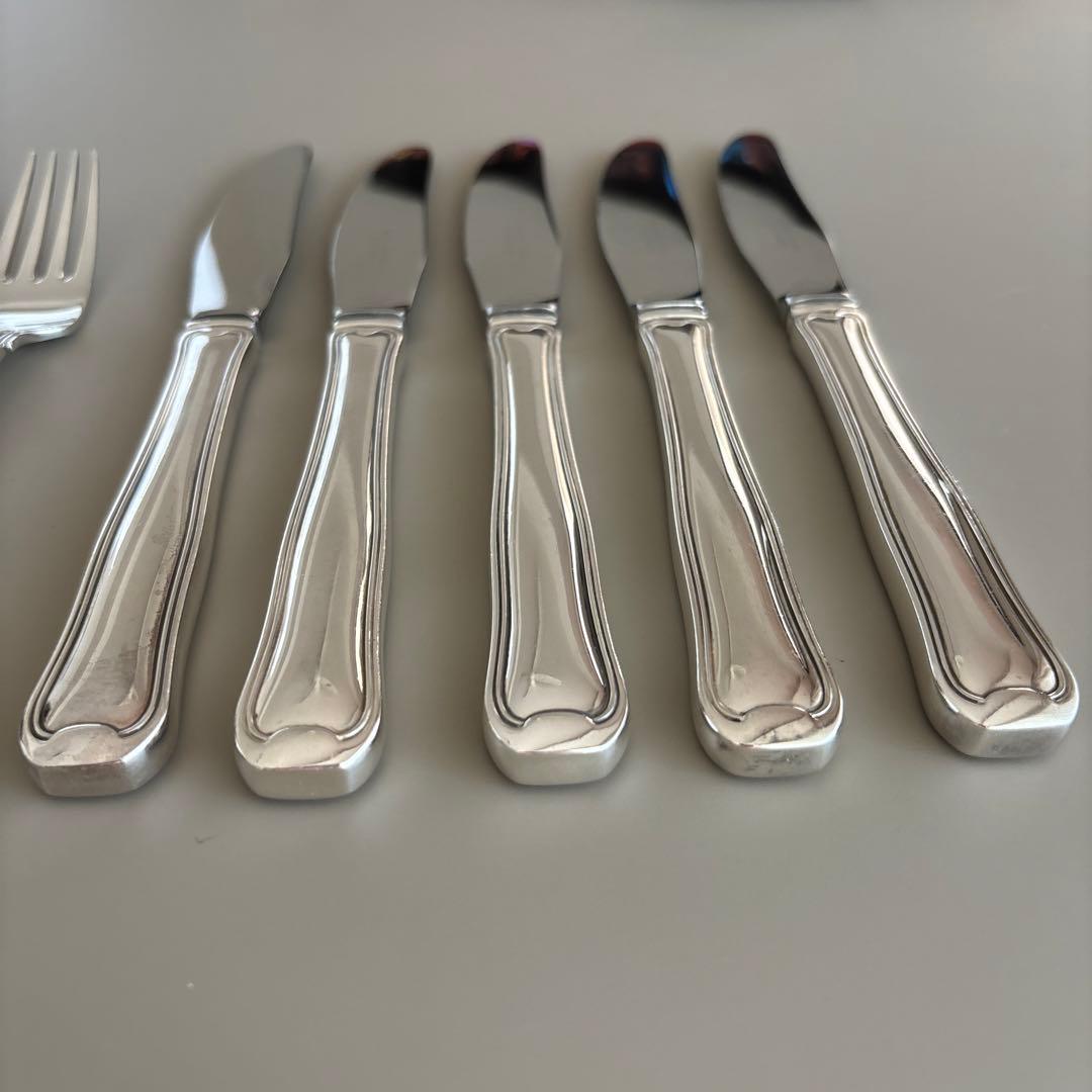 美品ジョージジェンセン★オールドデニッシュ★ディナーナイフ&フォーク★各5本