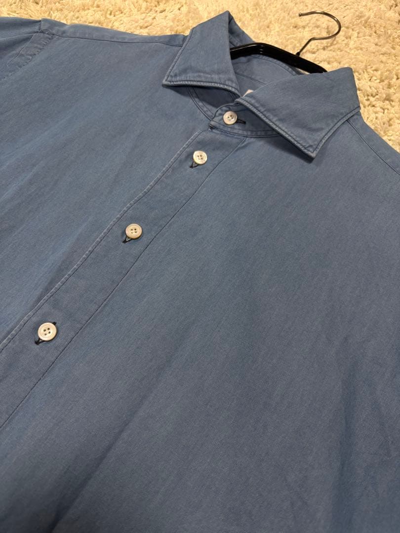 Finamore デニムシャツ/SIMONE(シモーネ) ユーズドブルー　XL