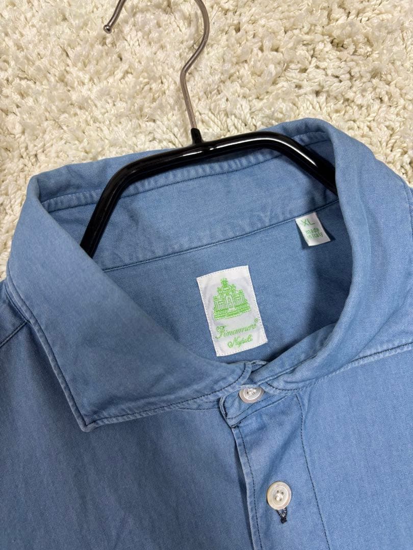 Finamore デニムシャツ/SIMONE(シモーネ) ユーズドブルー　XL