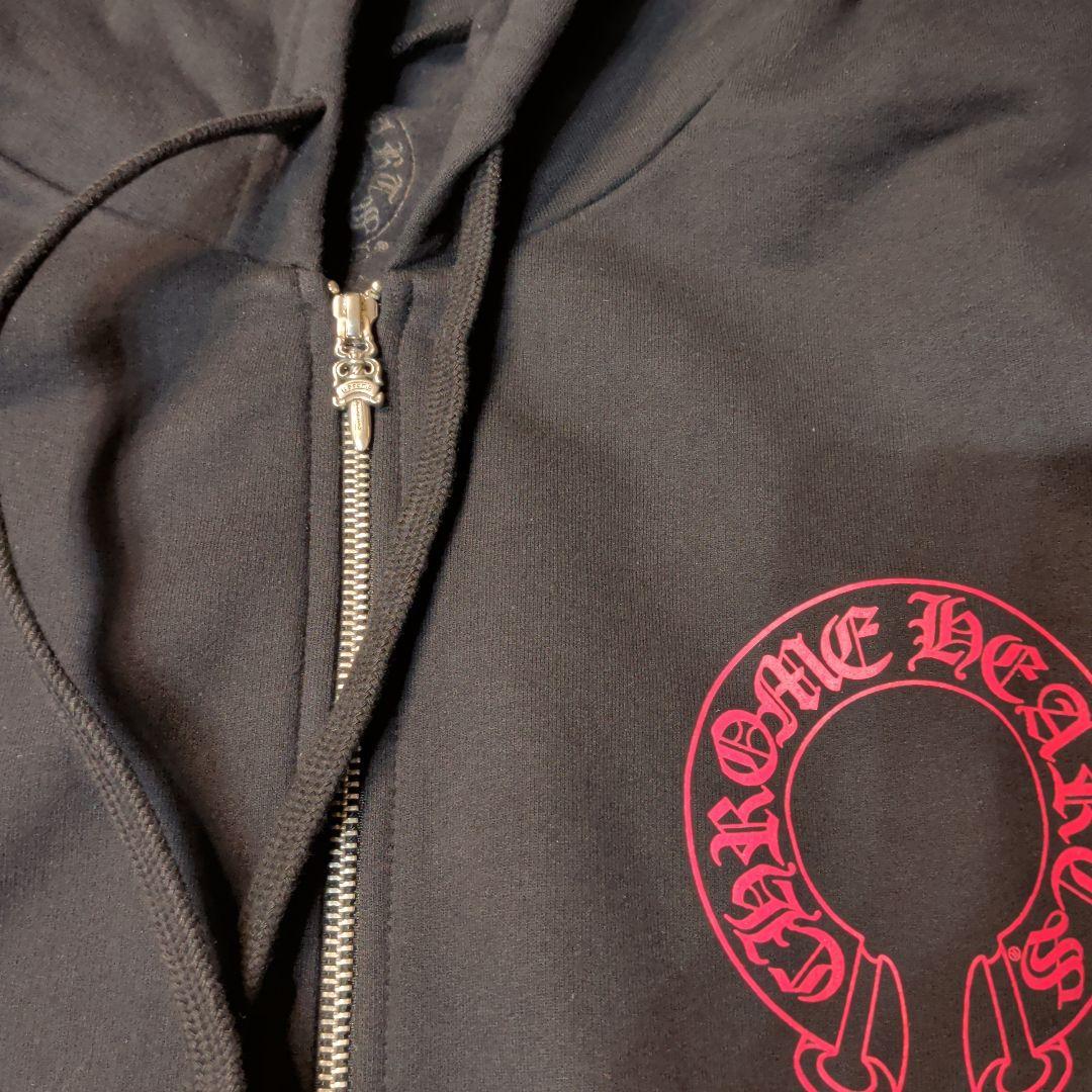 正規品 クロムハーツ ホースシュー フローラル ジップアップ パーカー ピンク