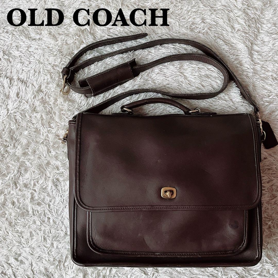 オールドコーチ USA製 ショルダーバッグ ブリーフケース ターンロック 茶系