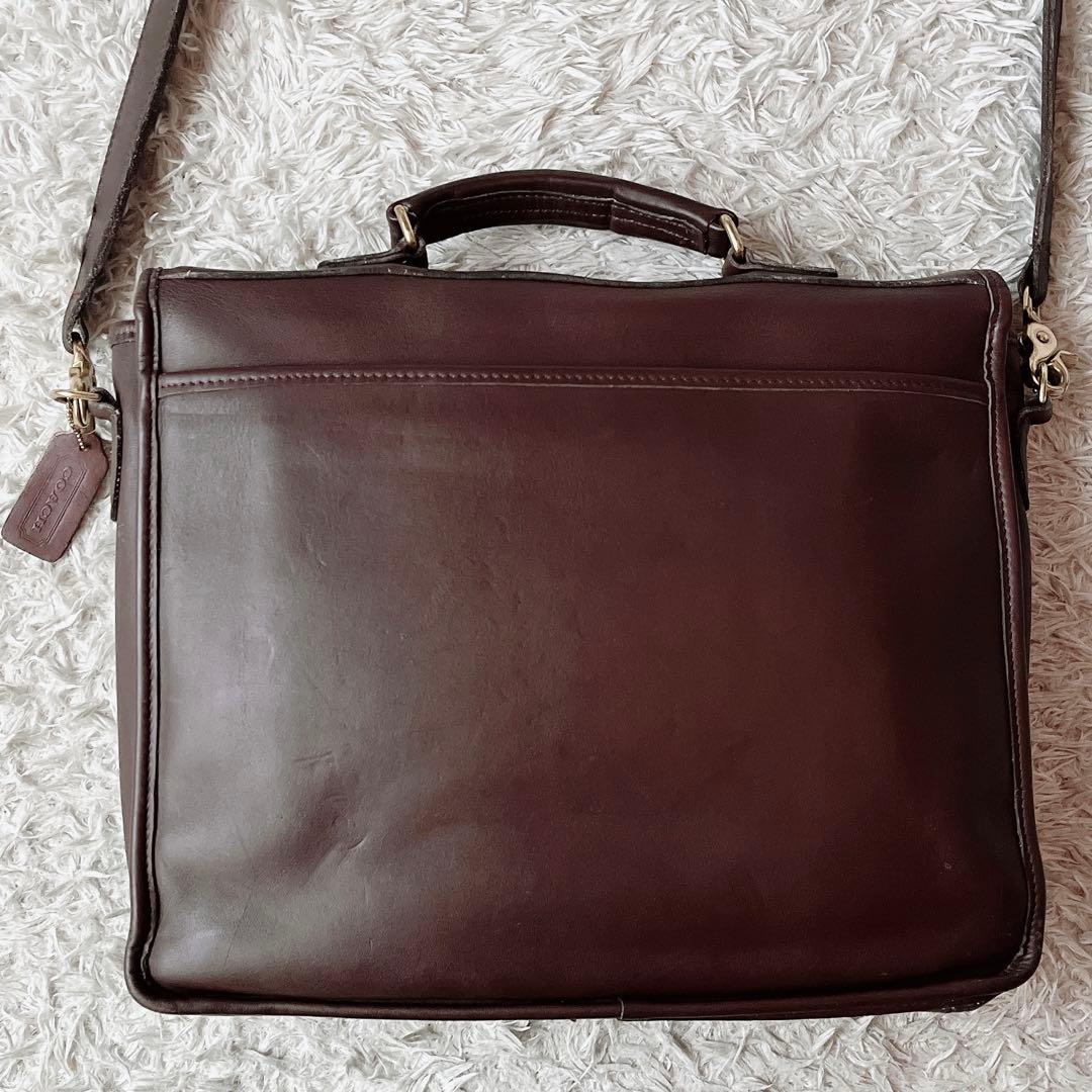 オールドコーチ USA製 ショルダーバッグ ブリーフケース ターンロック 茶系