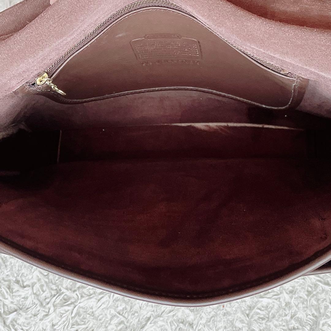 オールドコーチ USA製 ショルダーバッグ ブリーフケース ターンロック 茶系