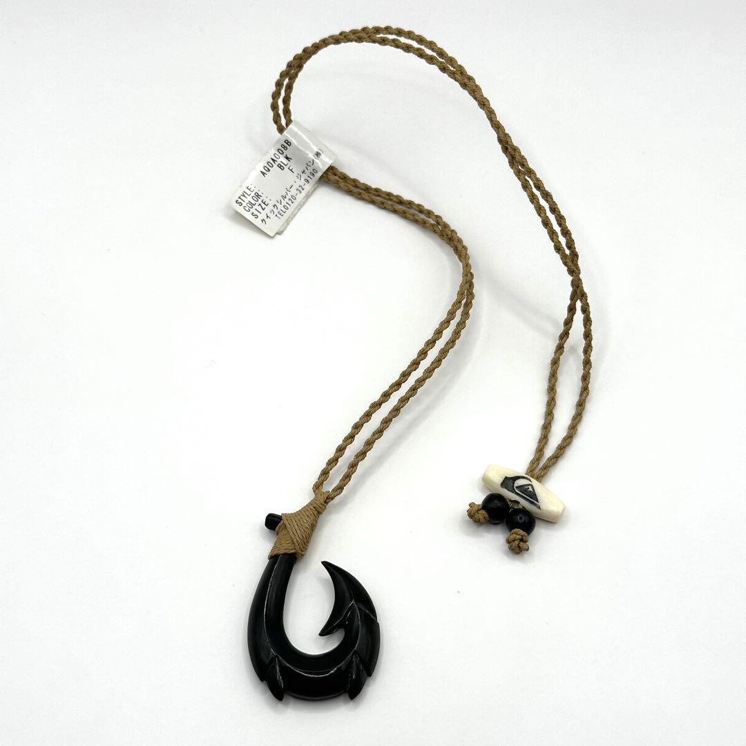 【未使用・極希少】クイックシルバー フィッシュフックボーン ネックレス ブラック