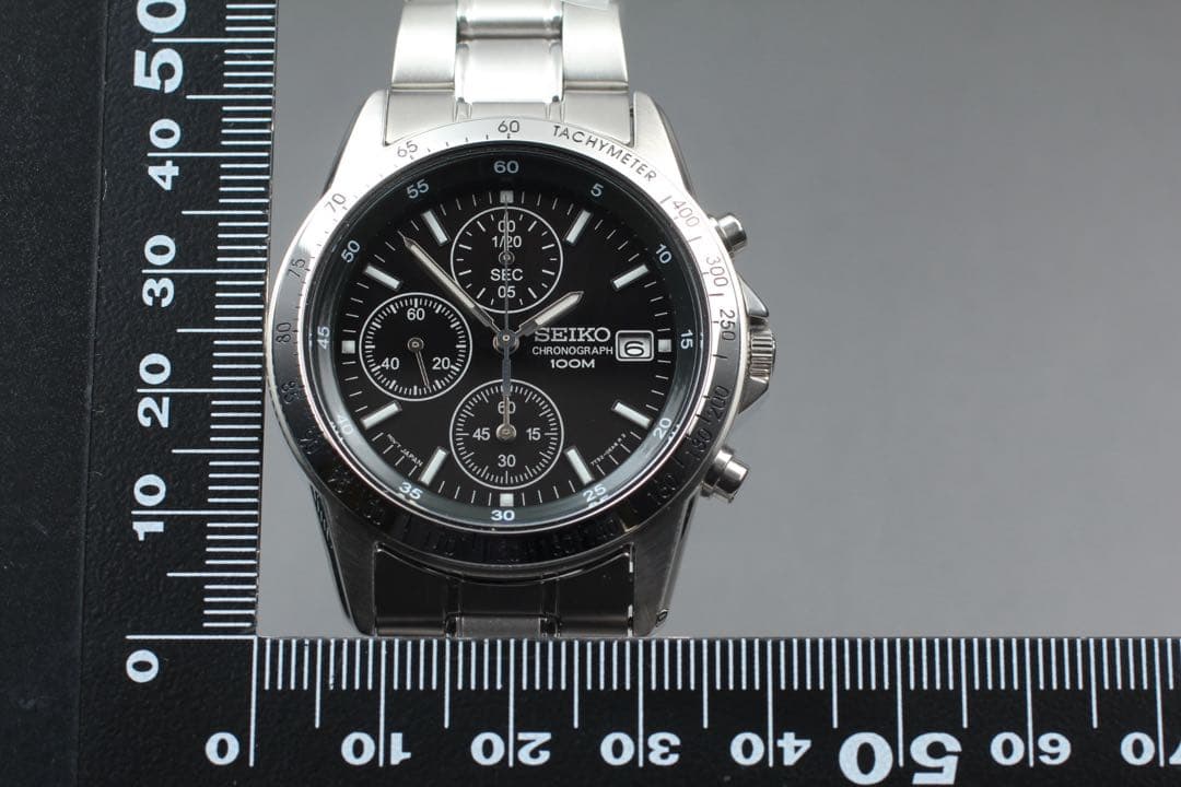 【箱付き】SEIKO セイコー 7T92-0DW0 クロノグラフ SS ブラック