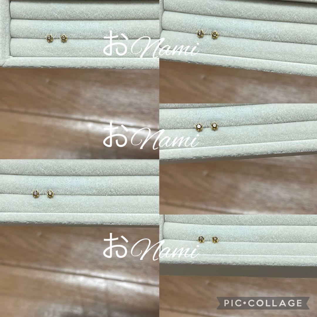 片耳ロンドンブルートパーズ・2CZ・25ピンクガーネット・3ブラウンダイヤモンド