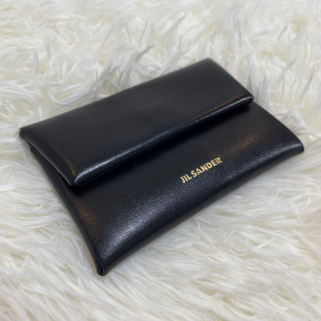 極美品✨ジルサンダー JIL SANDER ケース 財布 レザー 黒
