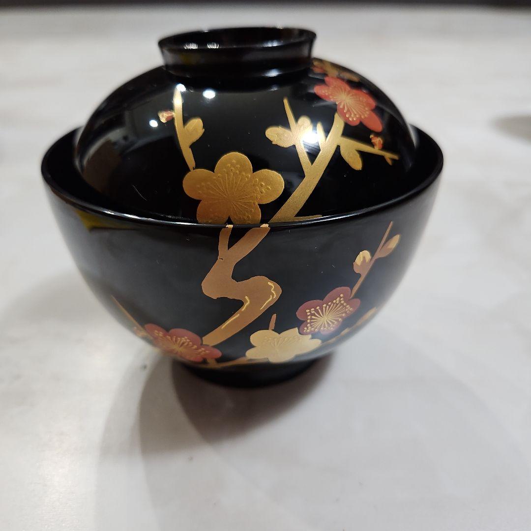 輪島塗　汁椀　新品未使用　梅蒔絵　吸い物椀