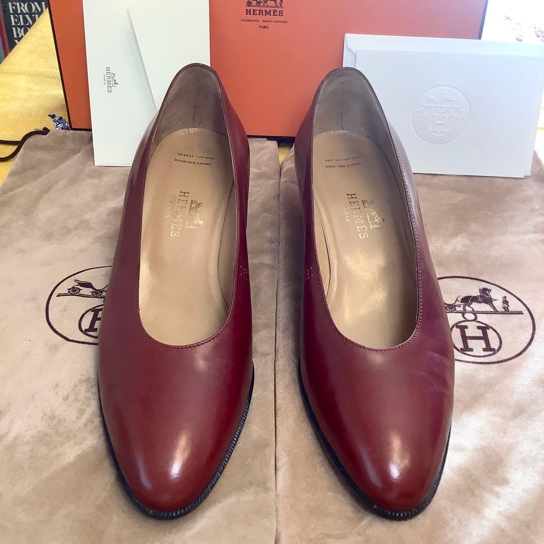 レア!美品! エルメス ヴィンテージ Hマーク アーモンドトゥ 23.5㎝