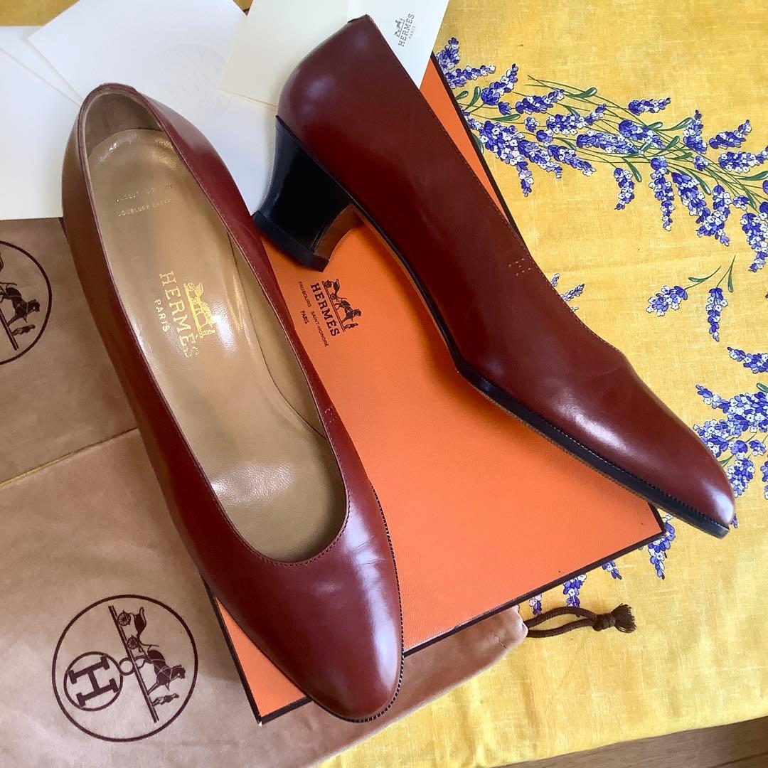 レア!美品! エルメス ヴィンテージ Hマーク アーモンドトゥ 23.5㎝