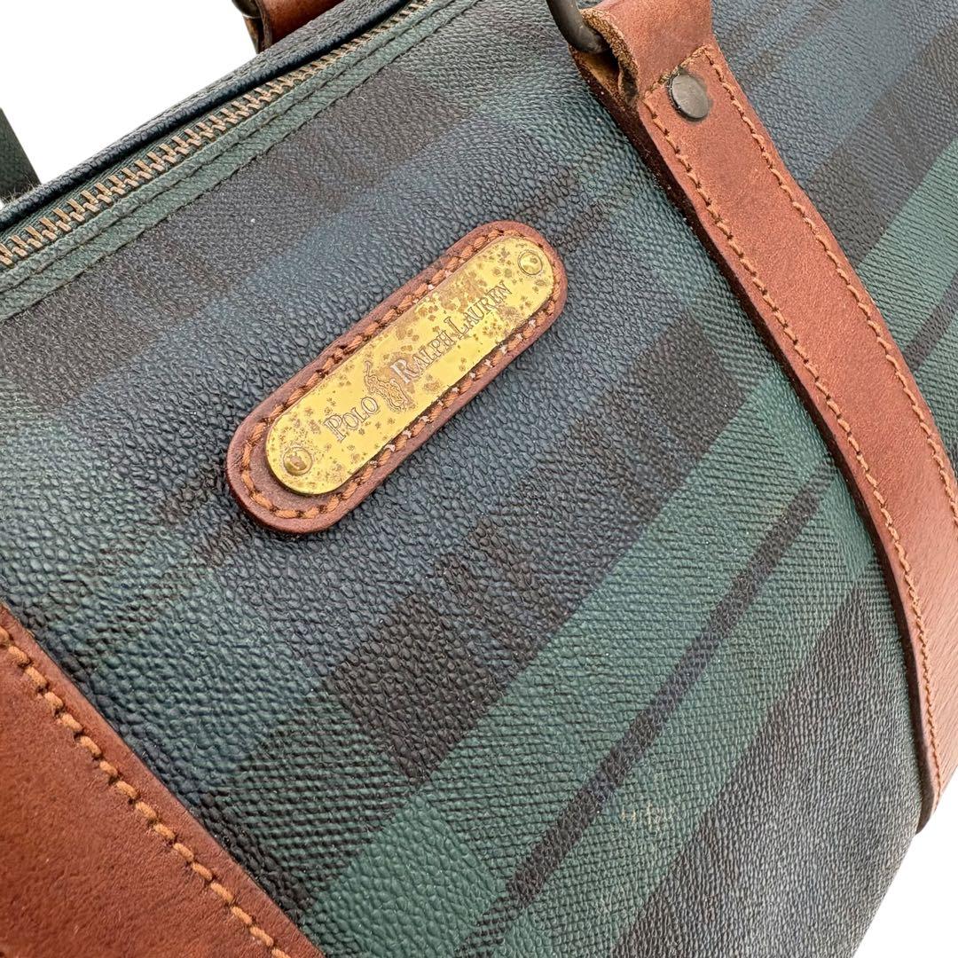 良品✨　ポロラルフローレン　ボストンバッグ　チェック柄　ハンドバッグ　旅行