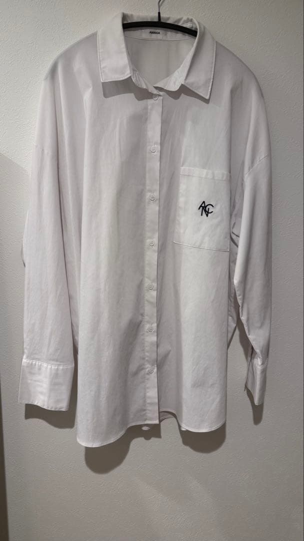 アニーカ　ANIECA ANCポケットシャツ　ロゴ　ホワイト