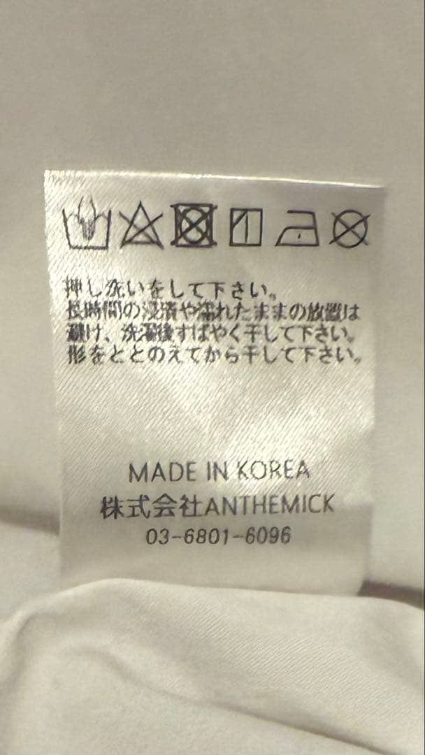 アニーカ　ANIECA ANCポケットシャツ　ロゴ　ホワイト