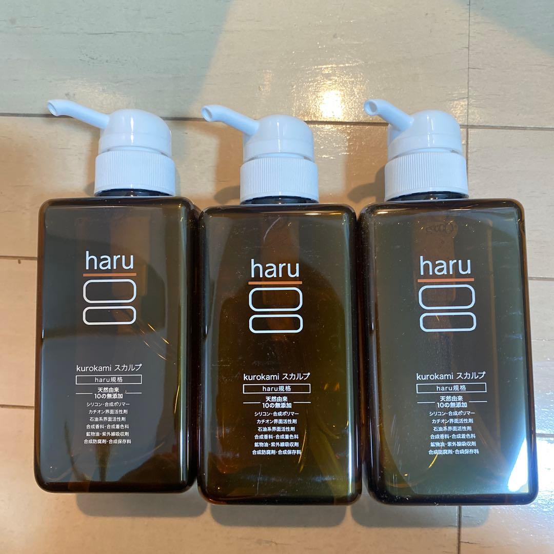 haru 黒髪スカルプシャンプー 400ml×3本