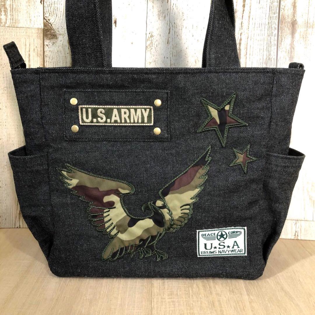 ぼん　デニムトートバッグ　ブラウン　ブラック　2個セット