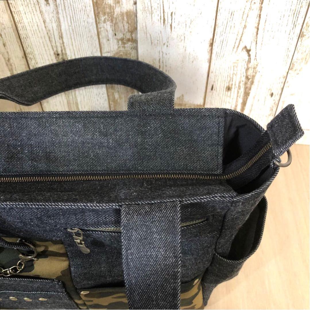 ぼん　デニムトートバッグ　ブラウン　ブラック　2個セット