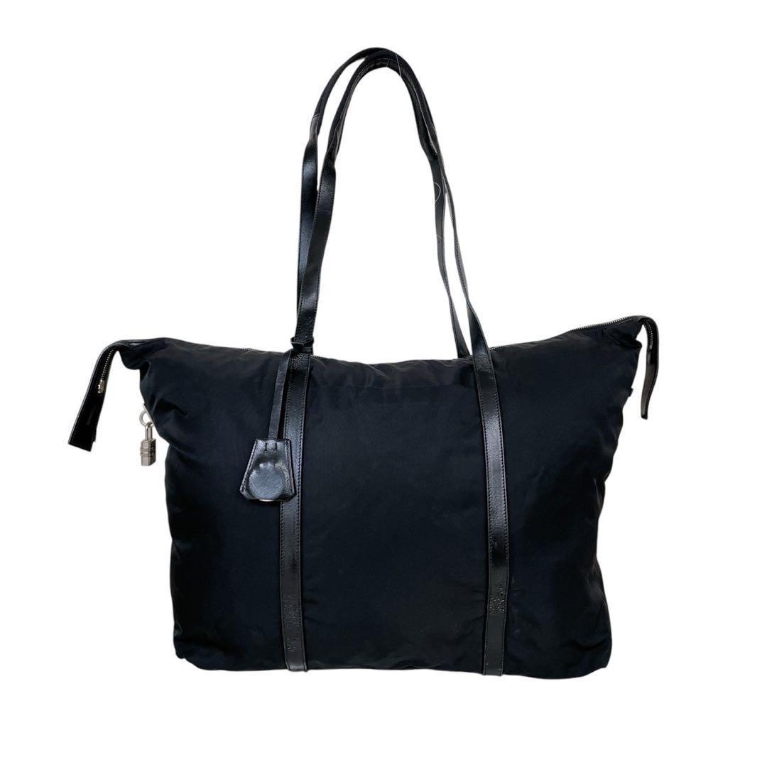 プラダ　三角ロゴ　ナイロン　ボストンバッグ　トートバッグ　黒　白タグ　4365