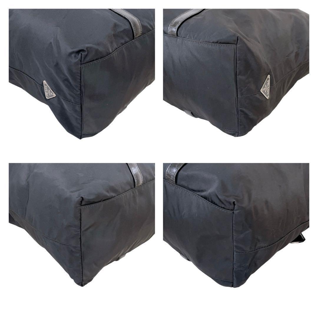 プラダ　三角ロゴ　ナイロン　ボストンバッグ　トートバッグ　黒　白タグ　4365