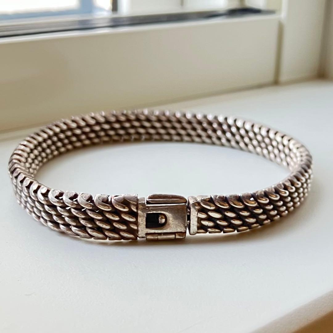 シルバー925 メッシュブレスレット ヴィンテージ