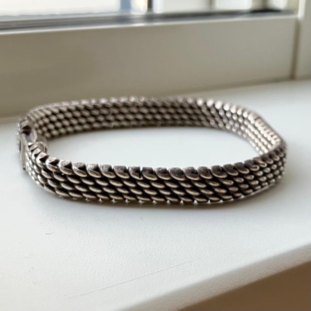 シルバー925 メッシュブレスレット ヴィンテージ
