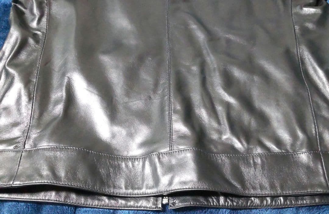 最終サービス致します 黒のラムレザーシングルライダース