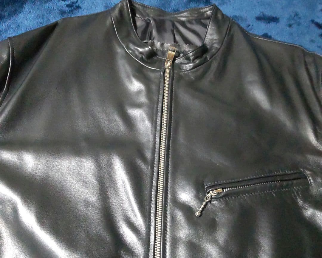最終サービス致します 黒のラムレザーシングルライダース