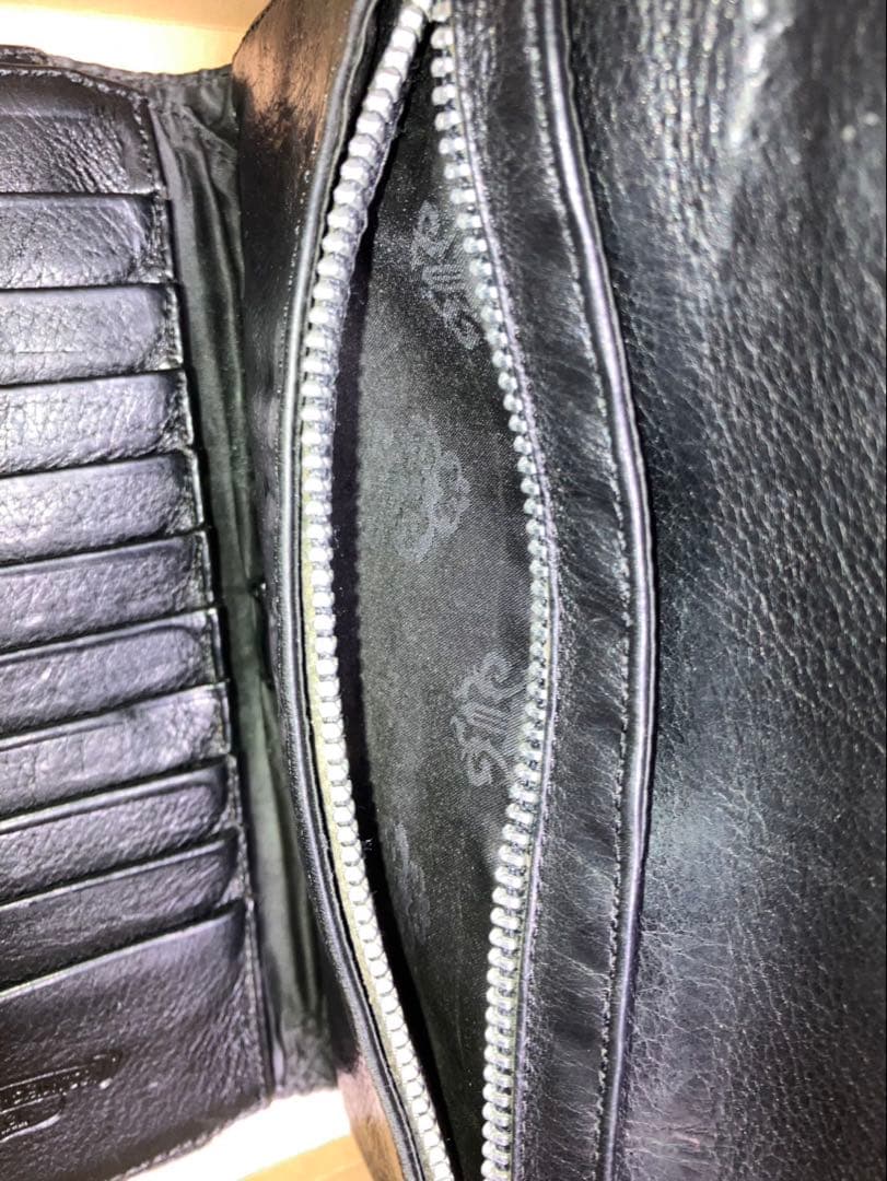 クロムハーツ　ウェーブウォレット　クロスボタン