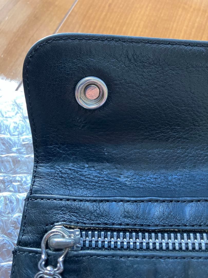 クロムハーツ　ウェーブウォレット　クロスボタン