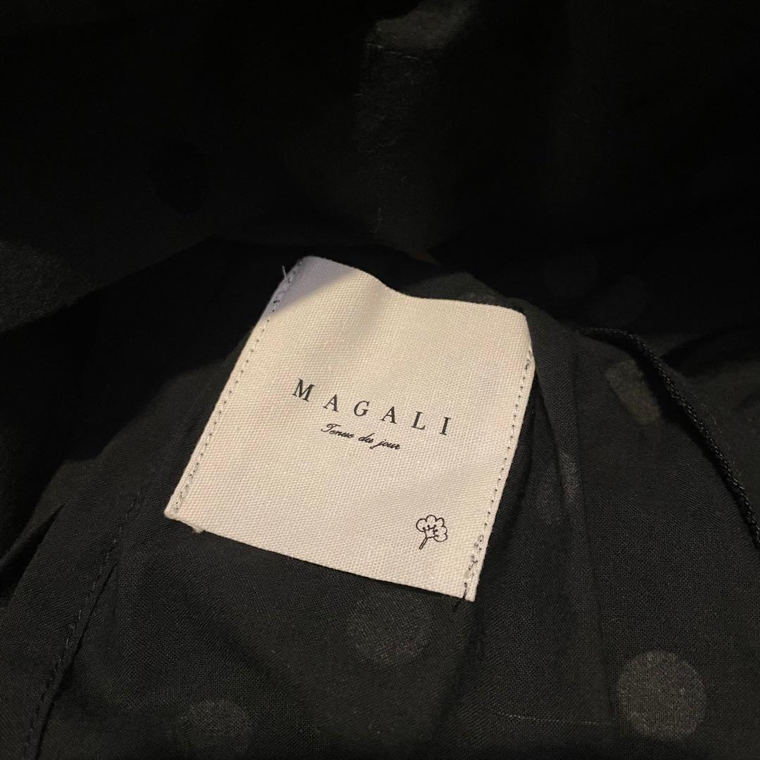 マガリ MAGALI アンティークドットフリルスリーブプルオーバー★極美品