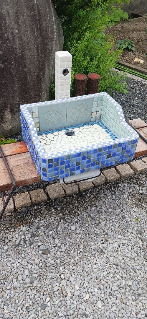 カサブランカタイルガーデンシンク約47cm×約37cm　スタンドセット