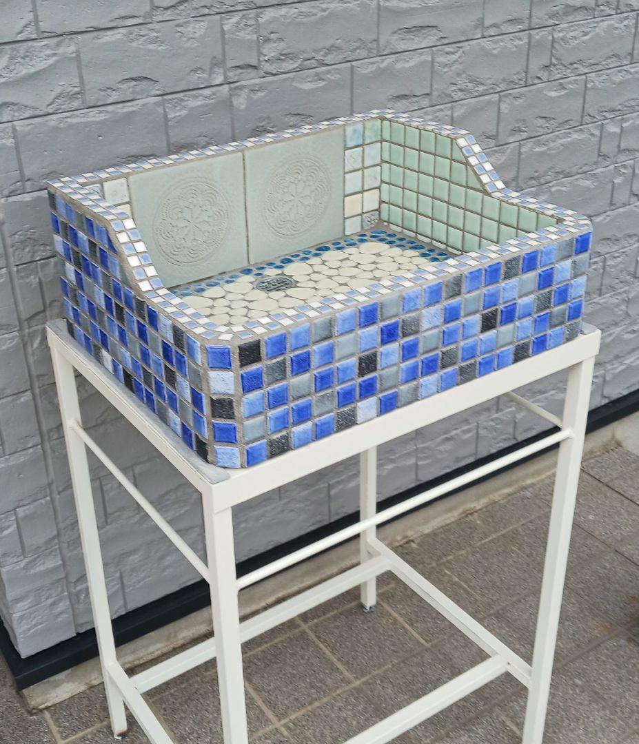 カサブランカタイルガーデンシンク約47cm×約37cm　スタンドセット