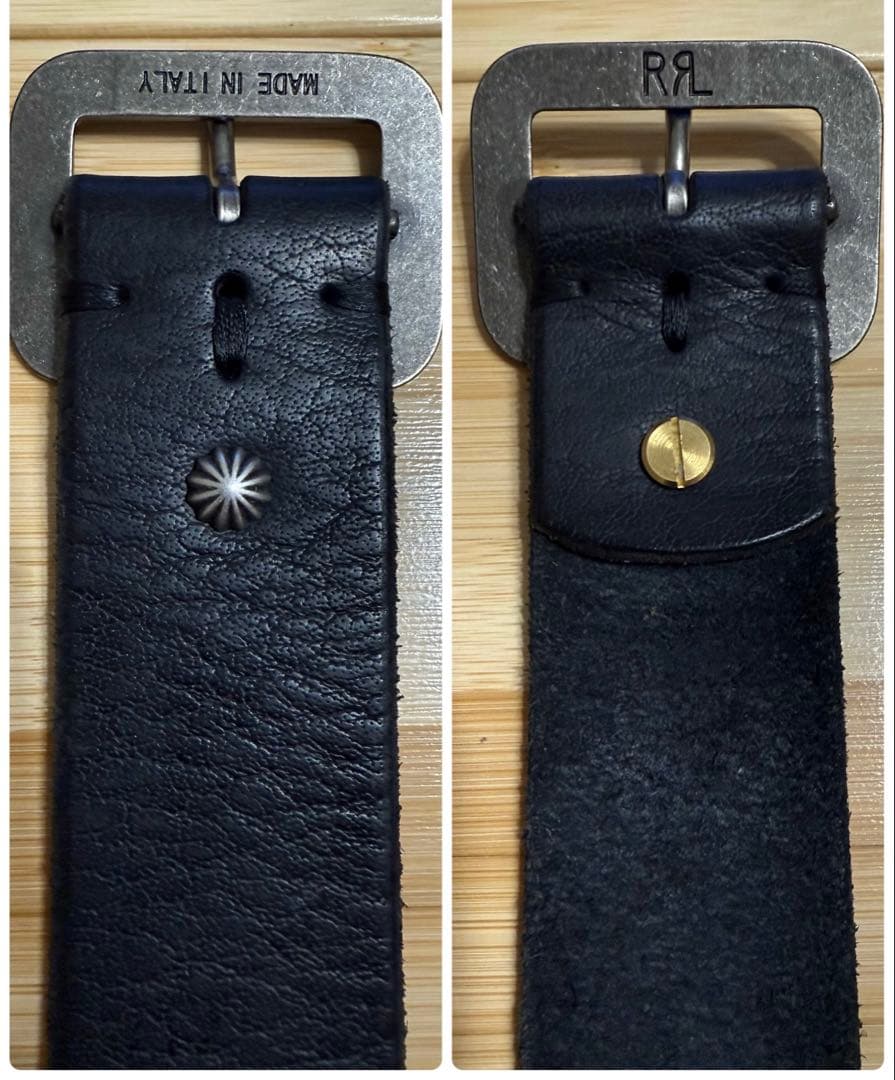 ⭐️美品⭐️RRL⭐️ネイティブバックル⭐️肉厚ブラックレザー ⭐️ベルト