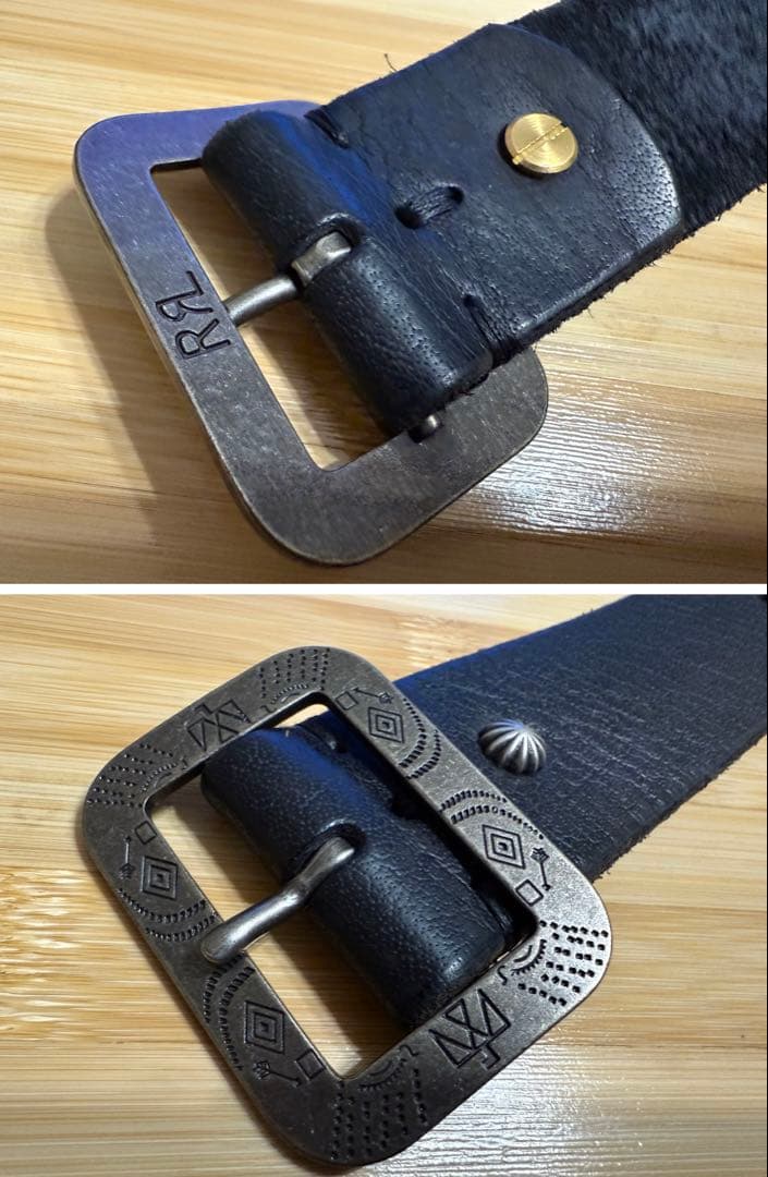 ⭐️美品⭐️RRL⭐️ネイティブバックル⭐️肉厚ブラックレザー ⭐️ベルト