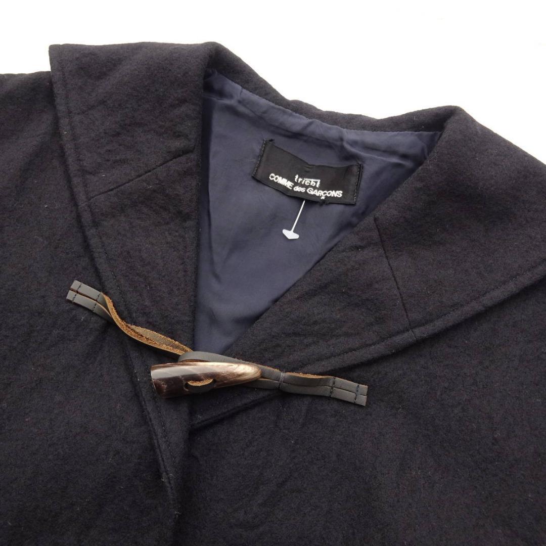 AD1992トリココムデギャルソン) セーラーカラーショート丈ダッフルコート黒