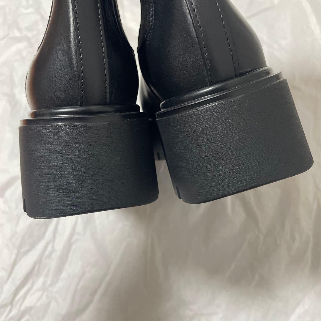 PLAIN PEOPLE ブラック サイドゴアブーツ 厚底