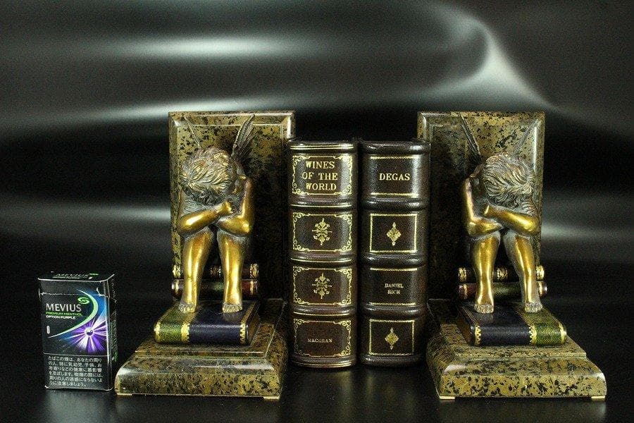 西洋アンティーク 天使 ブックエンド 2冊本形箱付 旧家蔵出