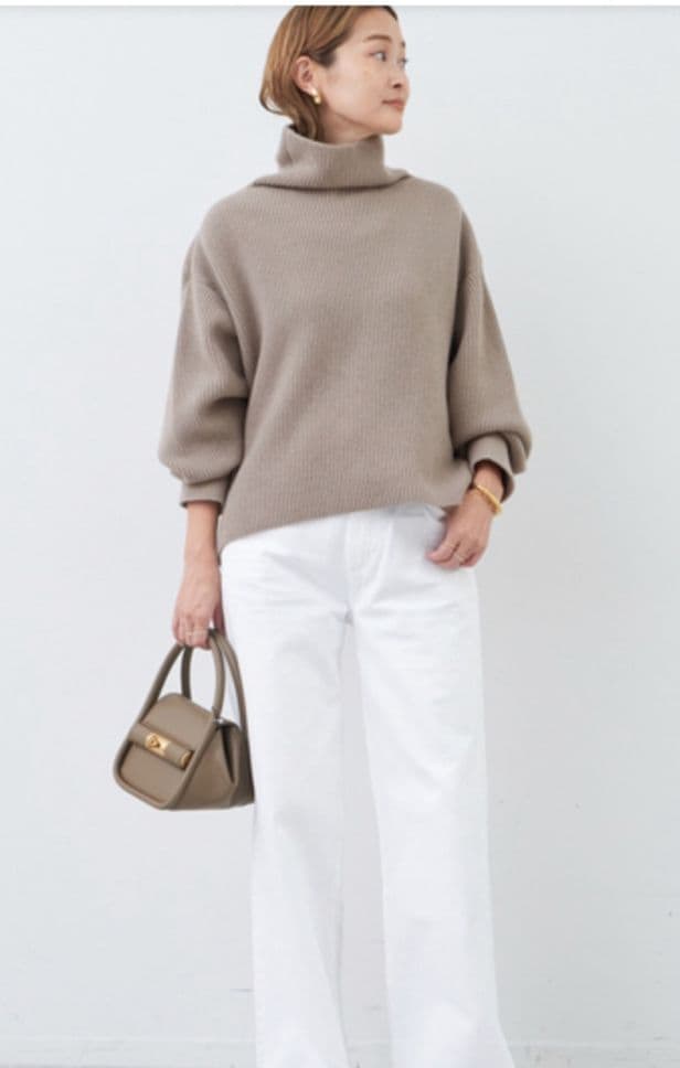 【美品】DEUXIEME CLASSE 畦編みタートルニット