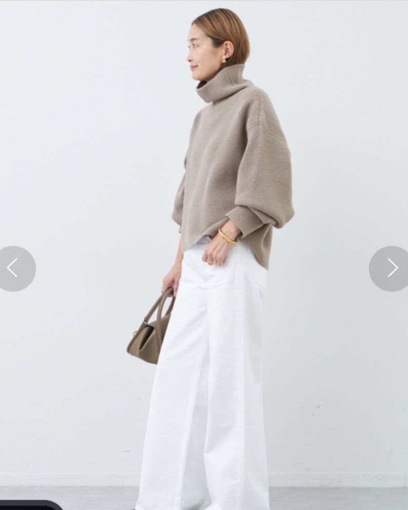 【美品】DEUXIEME CLASSE 畦編みタートルニット