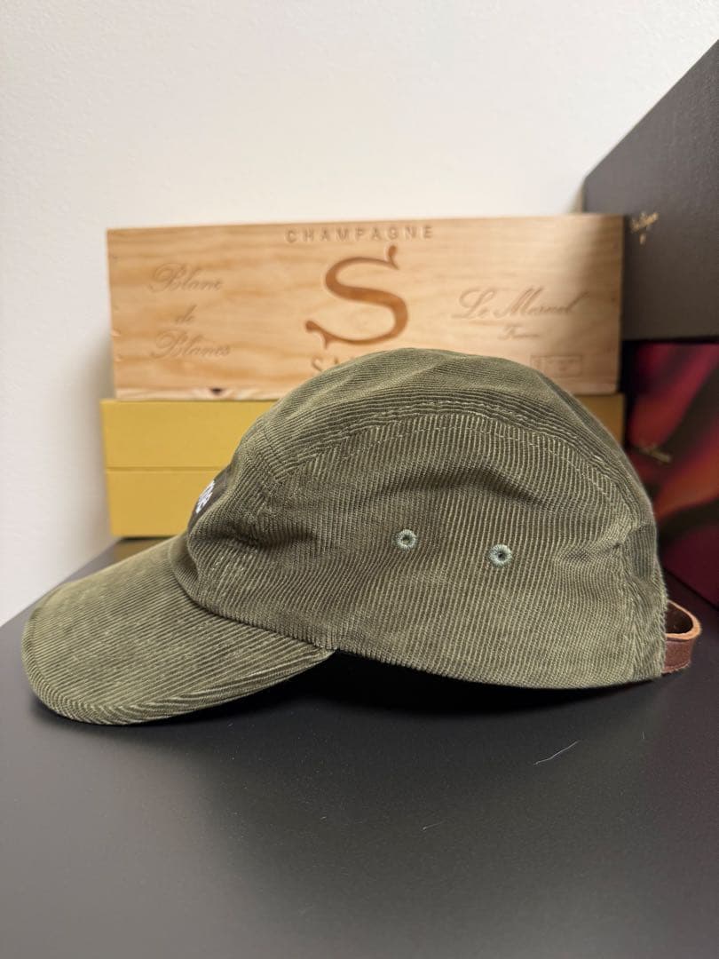 Supreme コーデュロイキャップ オリーブ
