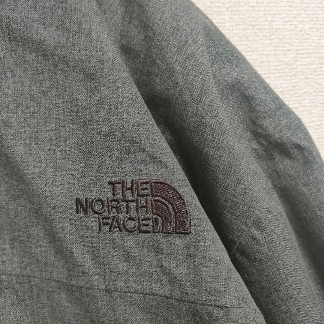 ノースフェイス　ハイベント メンズ　マウンテンパーカー　グレー　L 古着　刺繍