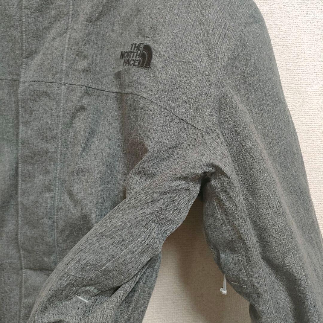 ノースフェイス　ハイベント メンズ　マウンテンパーカー　グレー　L 古着　刺繍