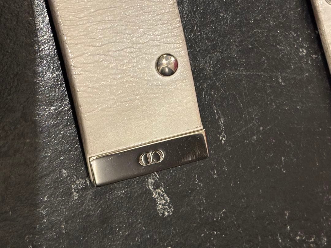 ディオールオム エディ 2004SS strip スタッズベルト 85 ホワイト