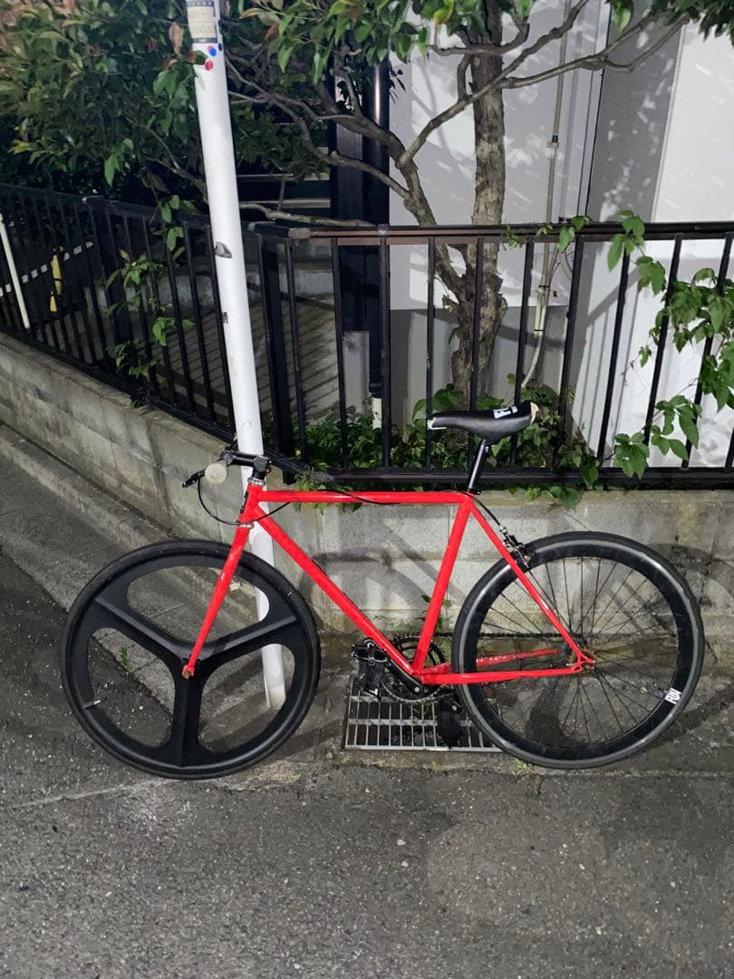 レッド シングルスピード ピストバイク