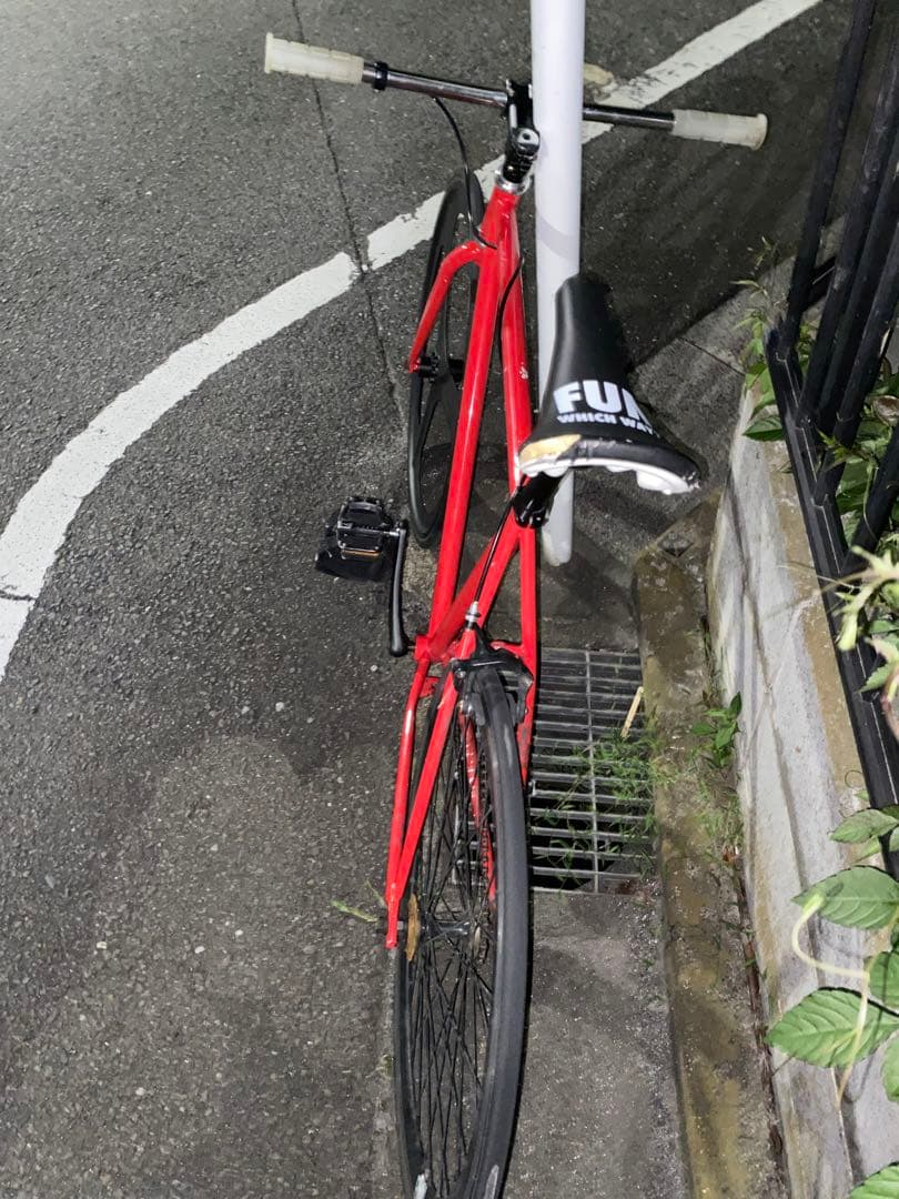 レッド シングルスピード ピストバイク