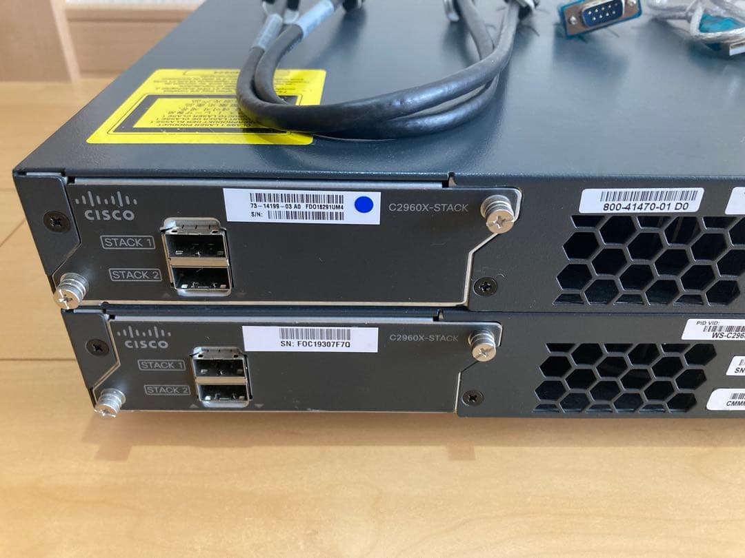 【CCNA、CCNP】スタック2台ciscoL2スイッチWS-C2960X